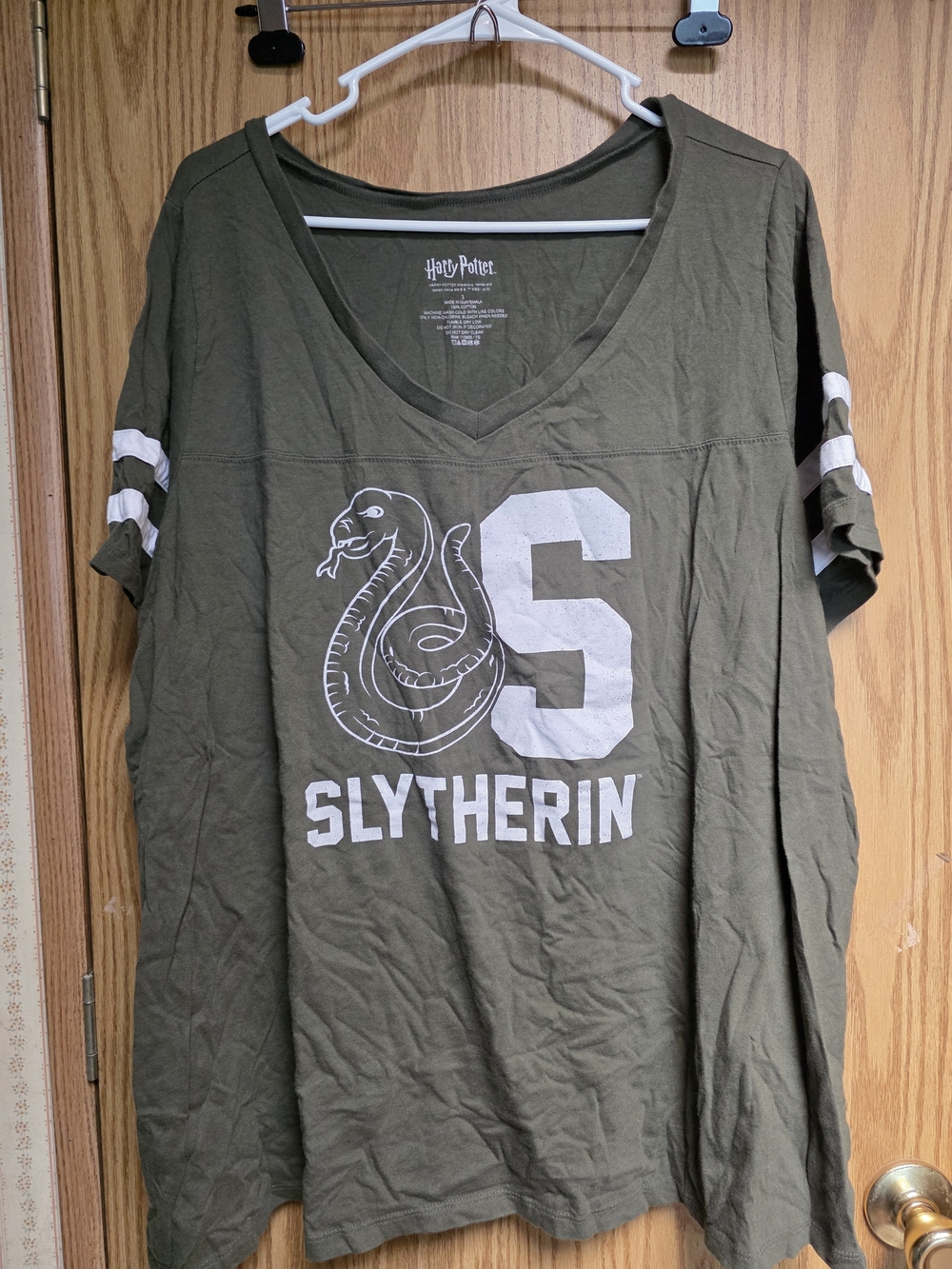 Warner Bros. Harry Potter V-Neck Tee in Olive